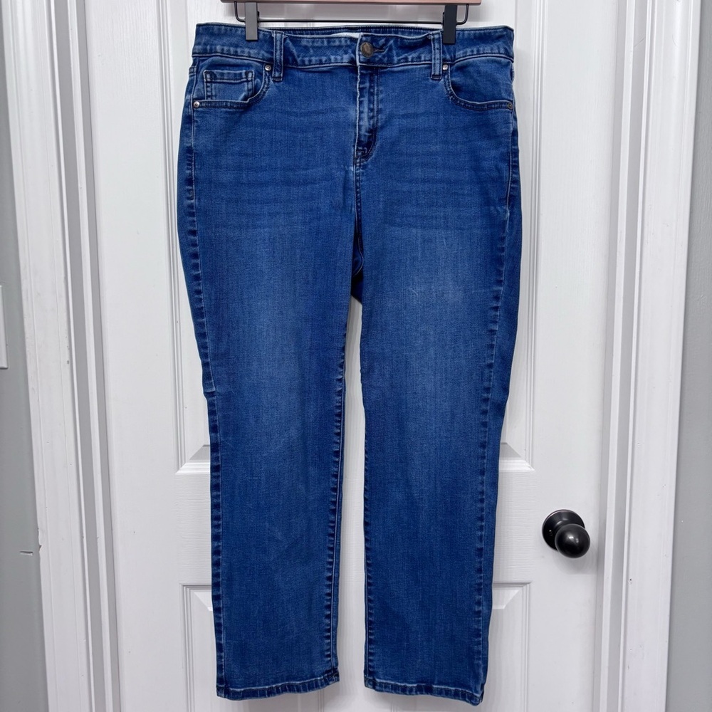 Blue Flex Magic Waistband Straight Jeans | Lane Bryant 16S